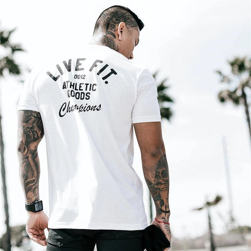 T-Shirt de Sport Homme en Coton – Coupe Slim, Casual