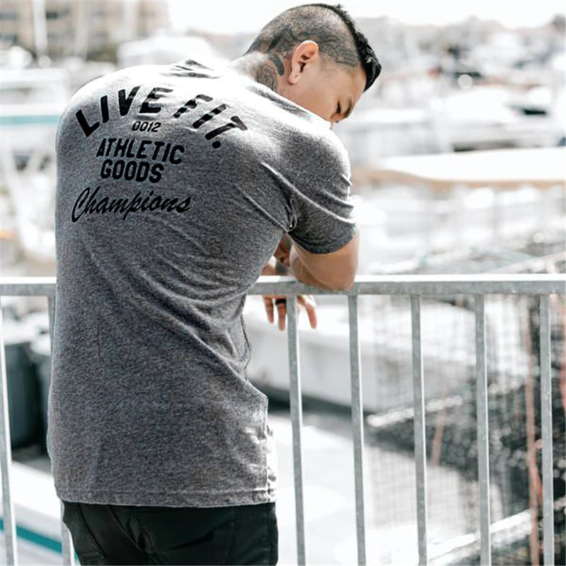 T-Shirt de Sport Homme en Coton – Coupe Slim, Casual