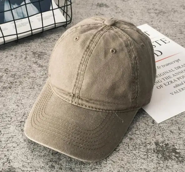 Casquette Baseball Unisexe en Coton Lavé – Couleur Unie, Ajustable Snapback, Style Vintage Casual