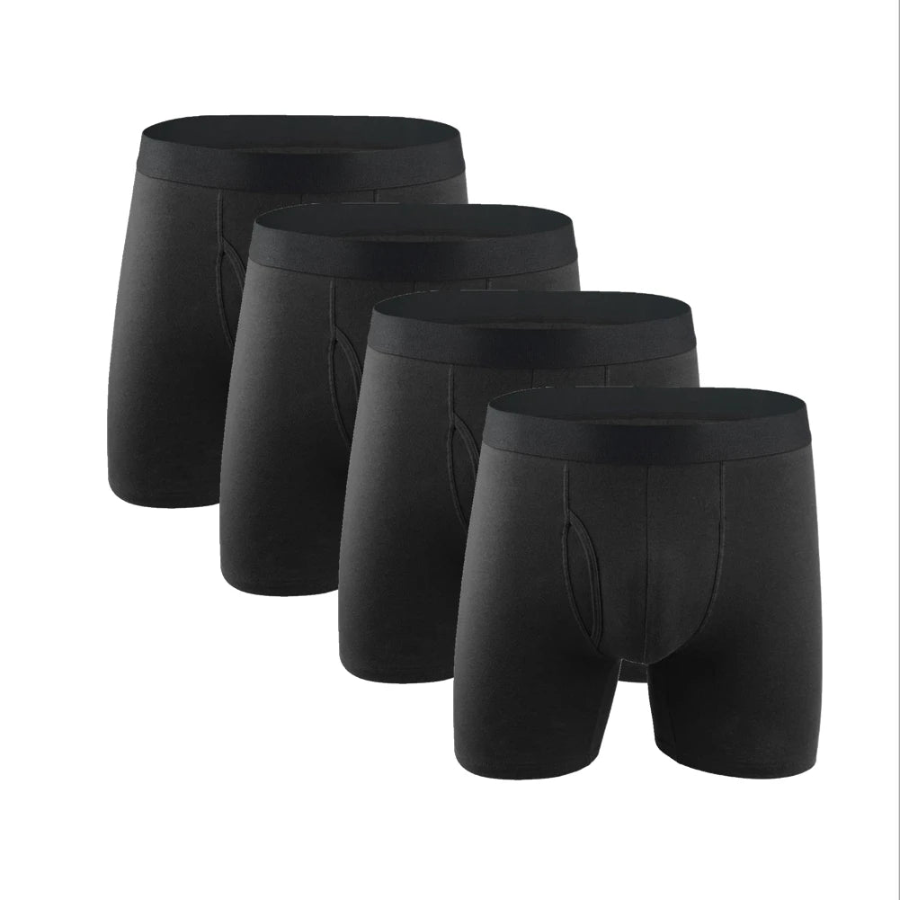 Lot de 4 boxers homme – Coton, poche ergonomique, ouverture frontale