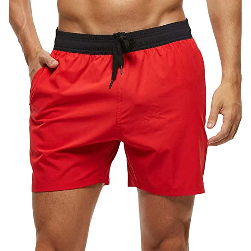 Short de Bain Homme Séchage Rapide – Taille Élastique, Poches Zippées, Doublure Mesh, Plage & Natation