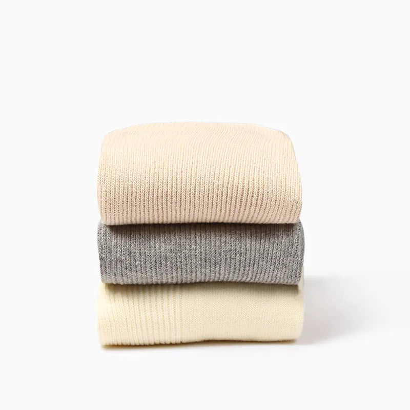 Chaussettes longues femme CHAOZHU – Coton japonais côtelé, multicolores, douces & coupe loose