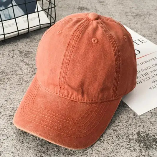 Casquette Baseball Unisexe en Coton Lavé – Couleur Unie, Ajustable Snapback, Style Vintage Casual