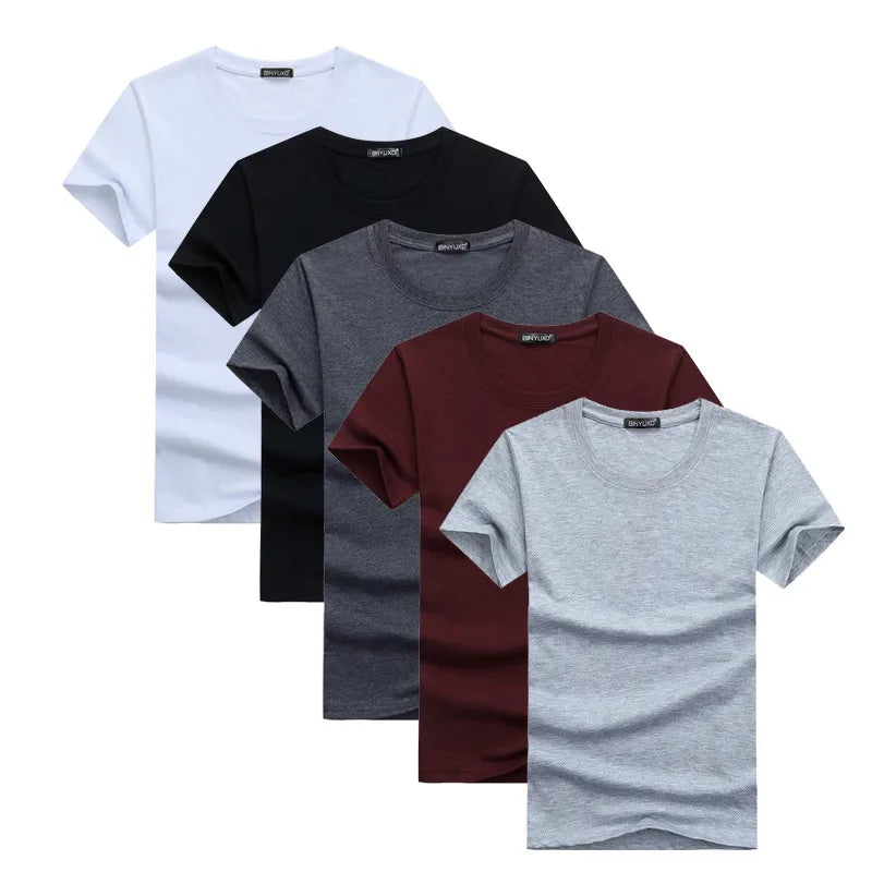 Lot de 5 t-shirts homme en coton – Manches courtes, casual premium                        La simplicité comme force. Le confort comme standard. Le style au quotidien.