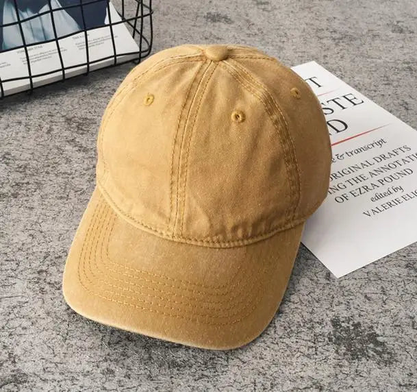 Casquette Baseball Unisexe en Coton Lavé – Couleur Unie, Ajustable Snapback, Style Vintage Casual