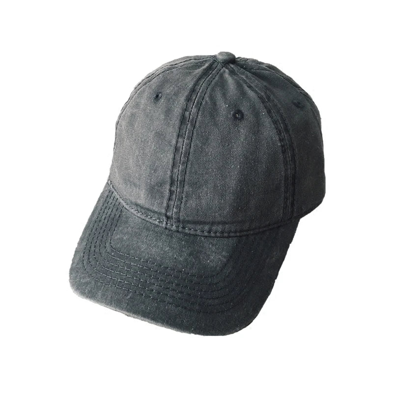 Casquette Baseball Unisexe en Coton Lavé – Couleur Unie, Ajustable Snapback, Style Vintage Casual