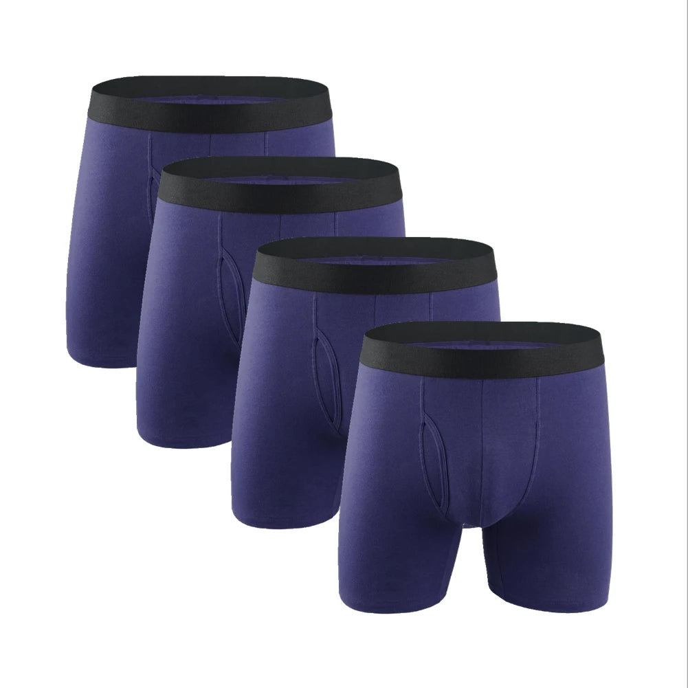 Lot de 4 boxers homme – Coton, poche ergonomique, ouverture frontale