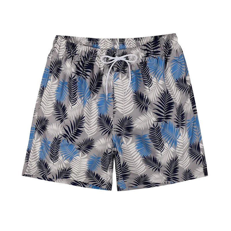 Short de Bain Homme Hawaïen – Imprimé 3D Flamants Roses & Tropical .