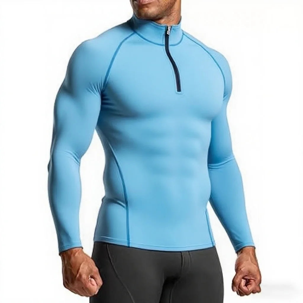 T-Shirt de Sport Homme Manches Longues.            Coupe Slim Compression.  Running & Training