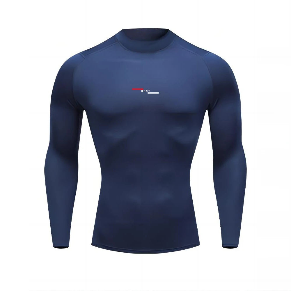 T-Shirt de Sport Homme Compression Manches Longues,                              Haut Stretch,Training