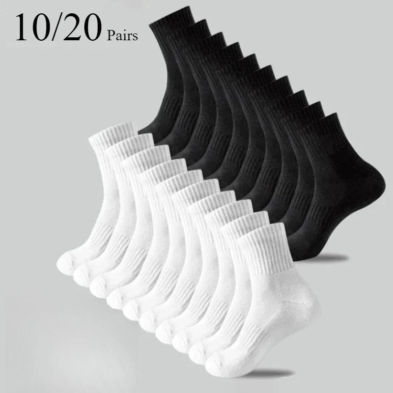 Lot de 10/20 Paires – Chaussettes Unisexes Respirantes – Printemps/Été, Anti-Transpiration, Confort Souple, Sport / Quotidien