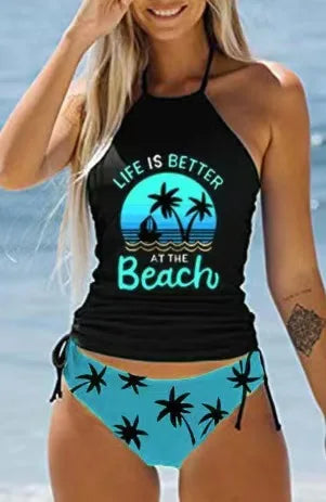 Bikini Femme à Nouer Col Halter – Dos Nu, Côtés Réglables, Ensemble 2 Pièces Sexy, Beachwear