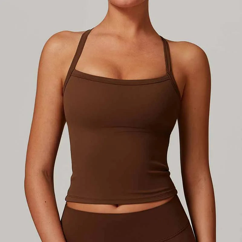 Brassière de Sport Femme Dos Croisé – Maintien Anti-Choc, Respirante, Avec Pads, Yoga, Fitness & Running