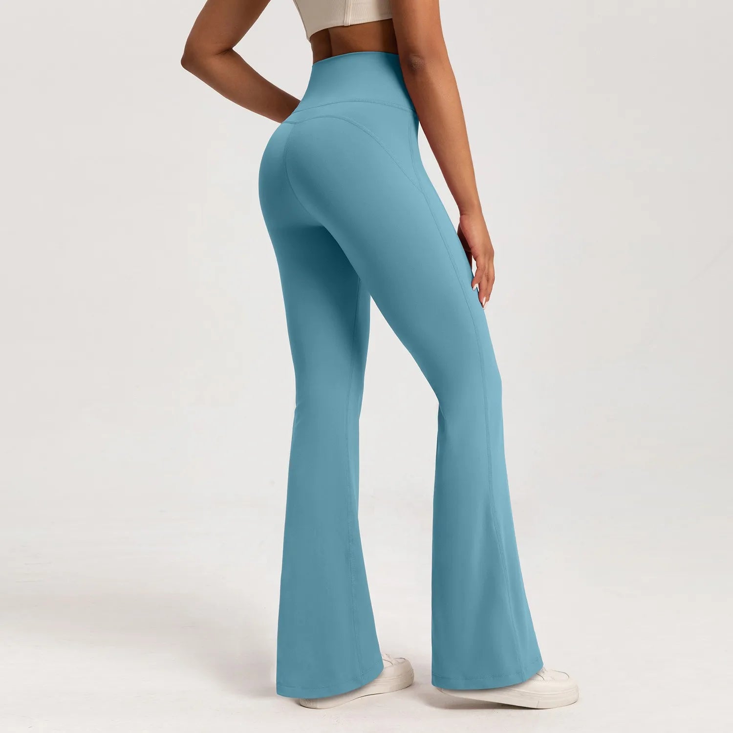 Legging Yoga Femme Haut de Gamme – Taille Haute, Coupe Évasée (Bell Leg), Respirant, Sport & Casual Chic