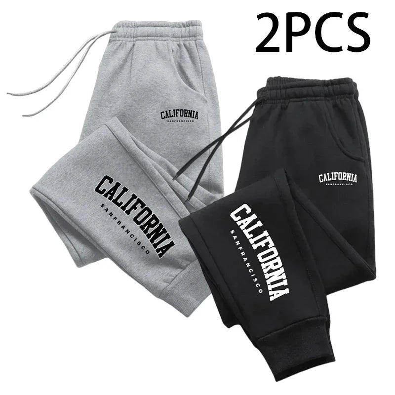 Lot de 2 Pantalons Jogging Homme – Style California, Casual & Sport, Automne/Hiver, Confort Maison & Extérieur