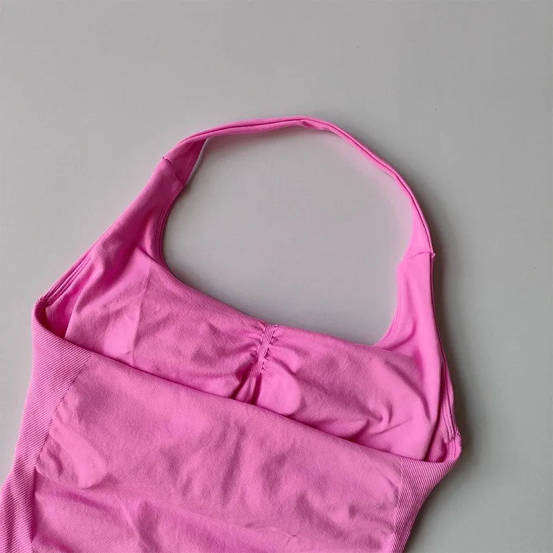 Brassière de Sport Femme Halter – Maintien Élevé, Anti-Choc, Dos Nu Sculptant, Yoga, Running & Pilates