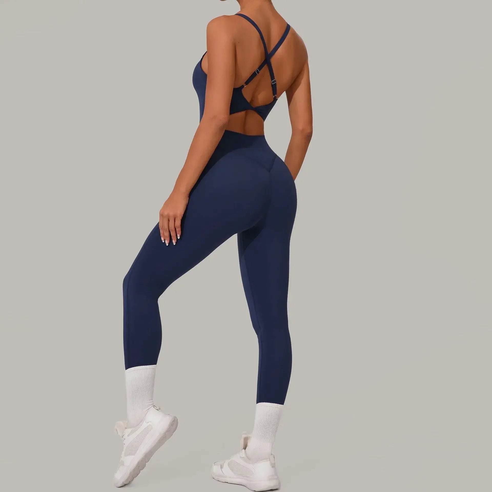 Combinaison Femme Sans Couture – Col Cœur, Taille Haute Croisée, Effet Push Up Fessier, Bodysuit Sport Ajusté