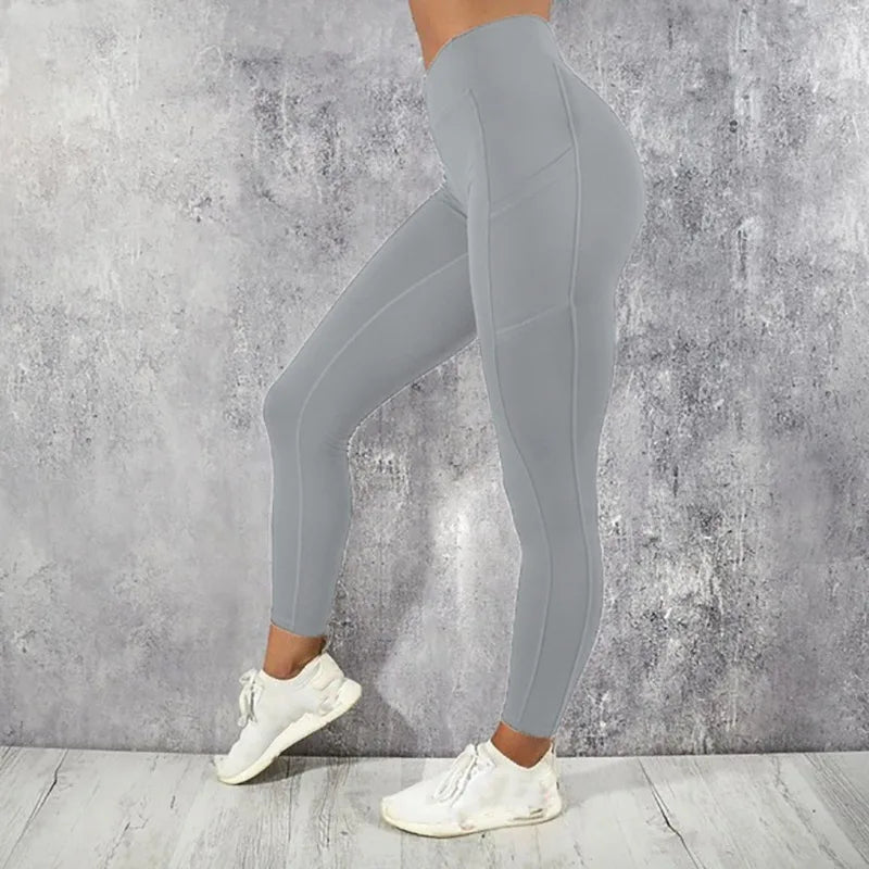 Legging de Sport Femme Taille Haute avec Poches – Stretch, Effet Push-Up Fessier, Yoga, Fitness & Running