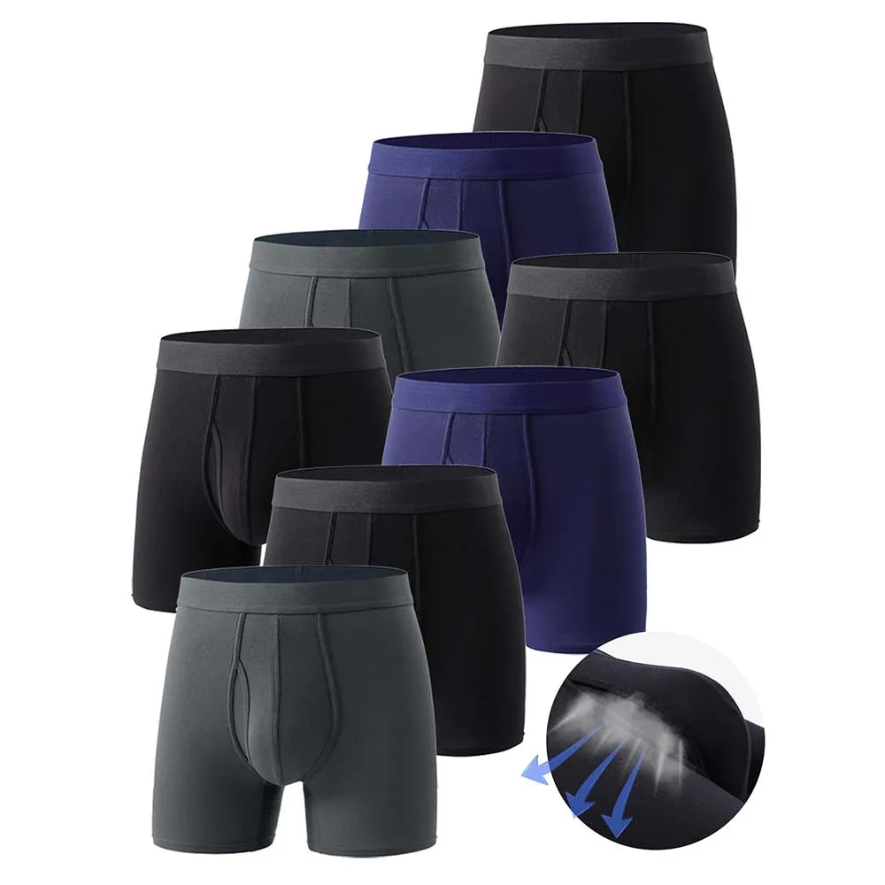 Lot de 4 boxers homme en fibre de bambou – Confort doux, poche U
Confort, respirabilité et maintien : le boxer moderne réinventé pour l’homme exigeant.