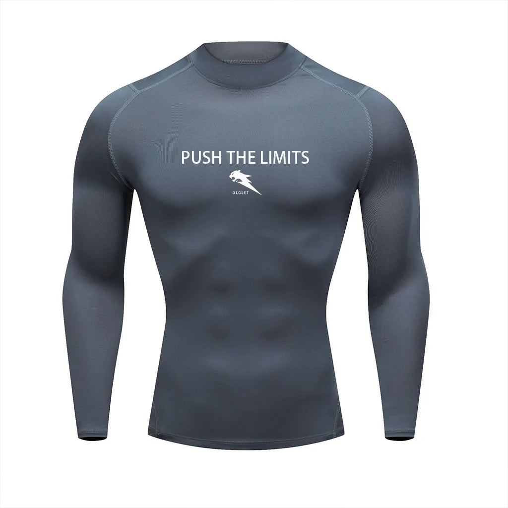 T-Shirt de Sport Homme Compression Manches Longues,                              Haut Stretch,Training