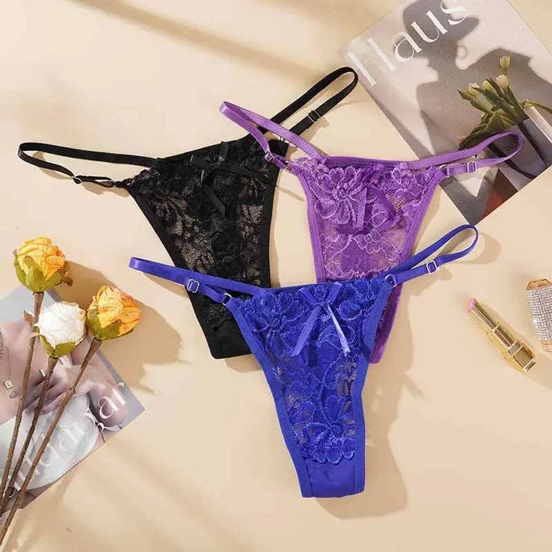 String en dentelle ajustable pour femme – Taille basse, respirant et confortable