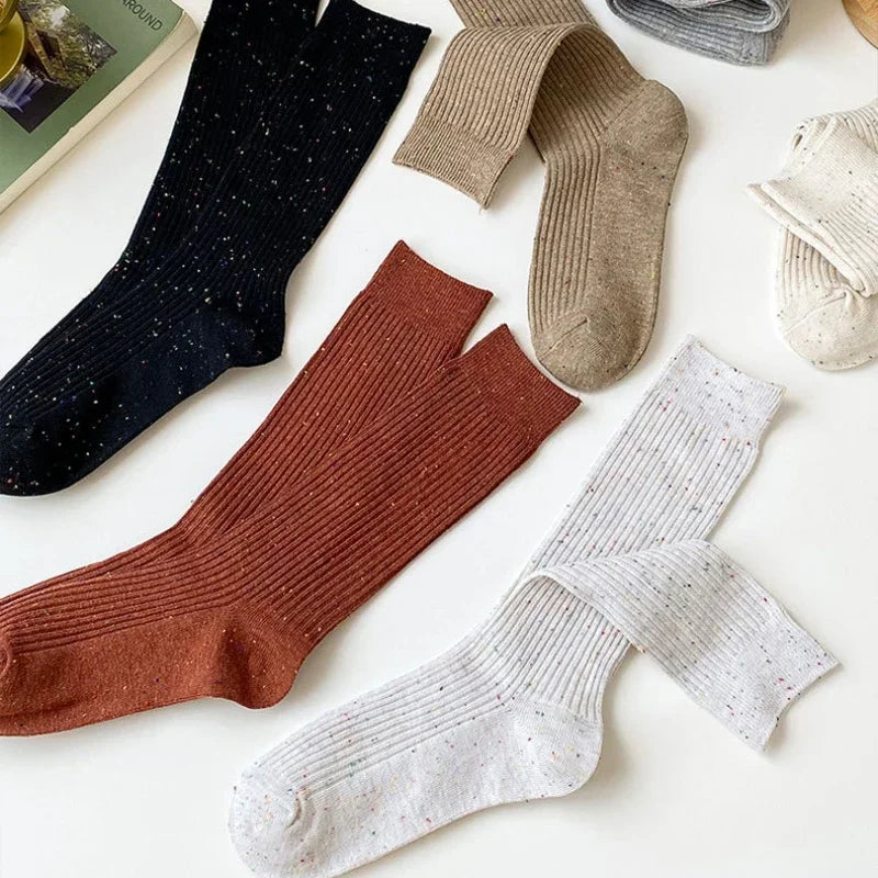 Chaussettes longues femme épaisses – Chaudes automne hiver, style coréen, couleurs pastel