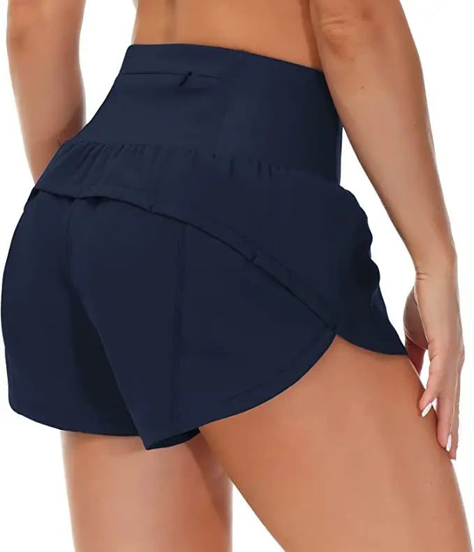Short de Sport Femme Taille Haute/Basse – Séchage Rapide, Running, Yoga, Cyclisme & Fitness
