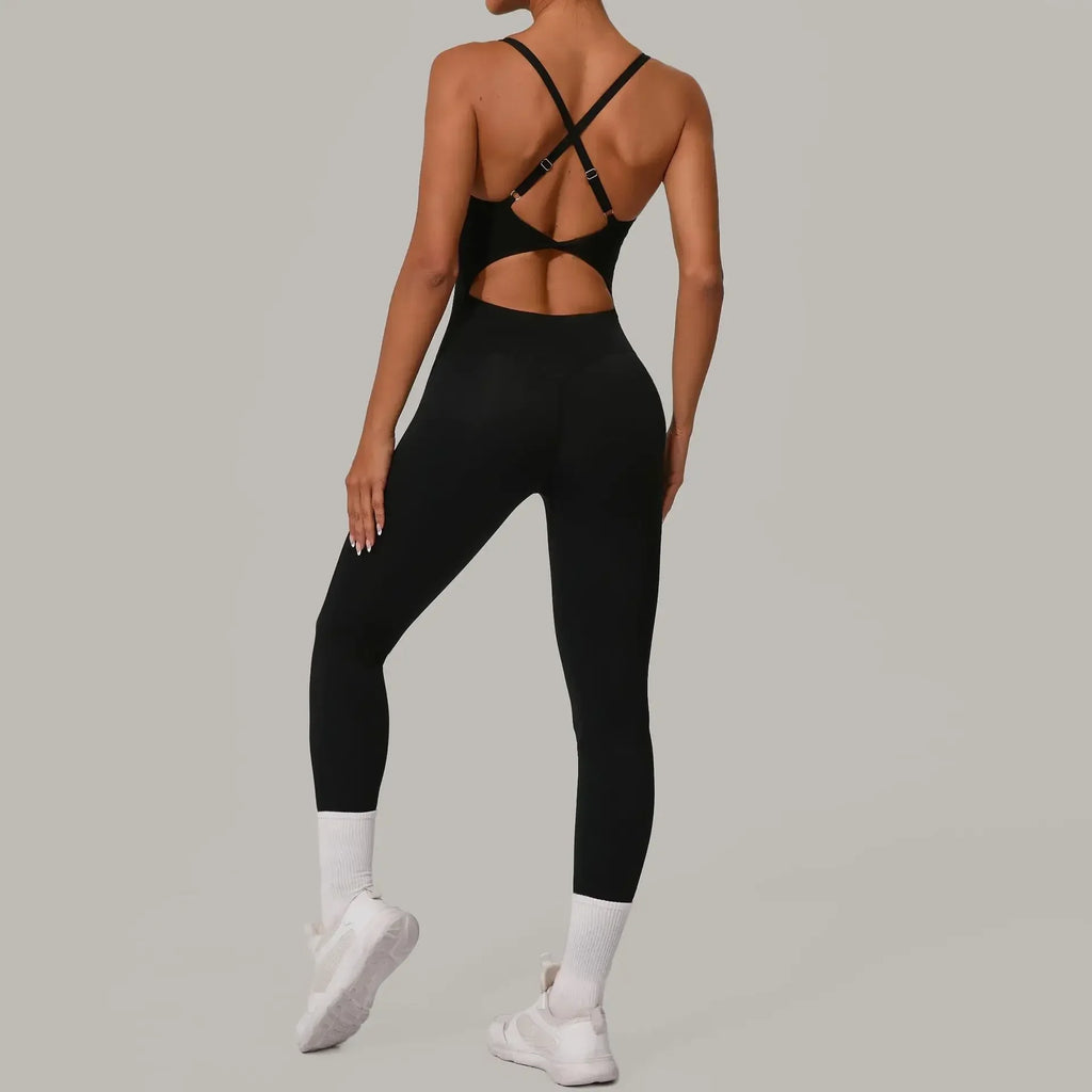 Combinaison Femme Sans Couture – Col Cœur, Taille Haute Croisée, Effet Push Up Fessier, Bodysuit Sport Ajusté