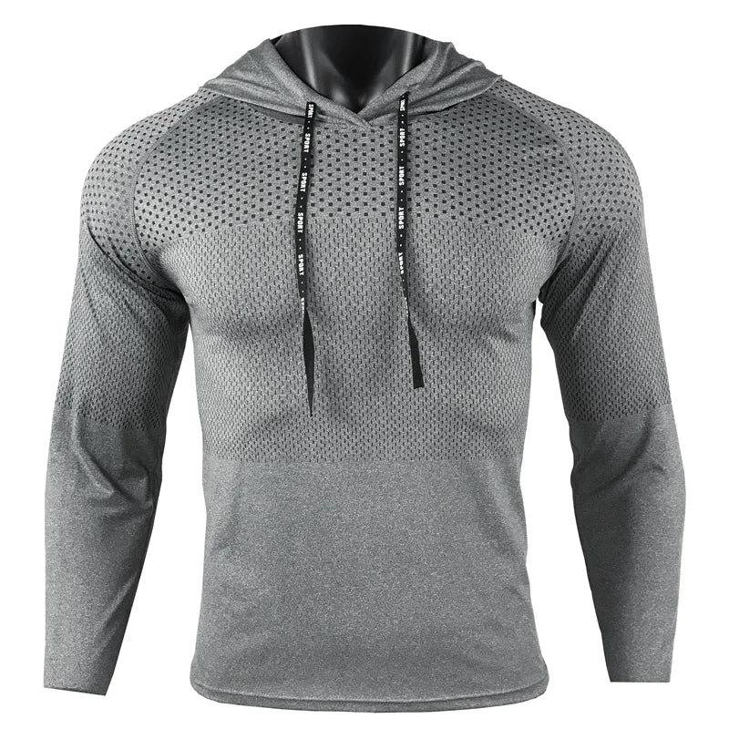 T-Shirt de Sport Homme Manches Longues – Hoodie Fitness Léger, Running & Training, Sweatshirt Sportwear