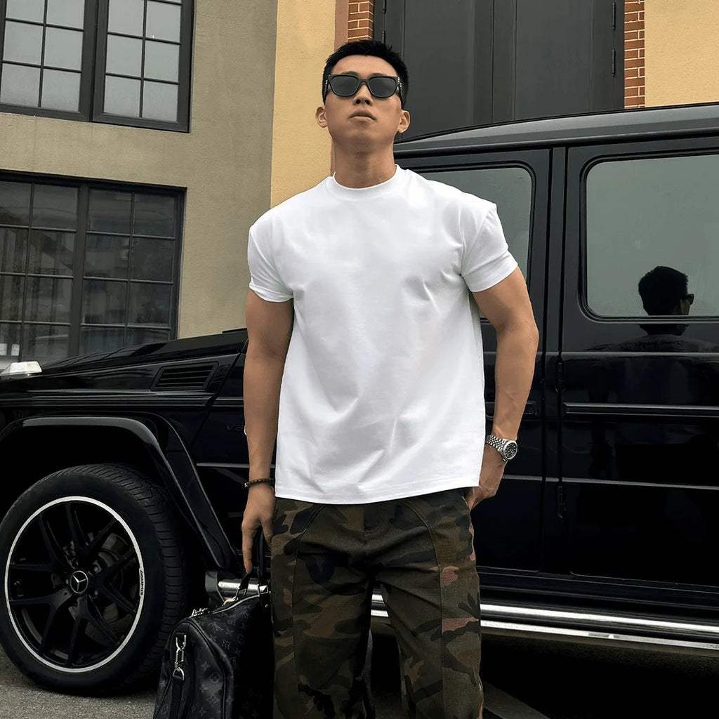 T-Shirt Homme Imprimé Coupe Slim Fit, Muscle Shirt, Style Casual & Streetwear