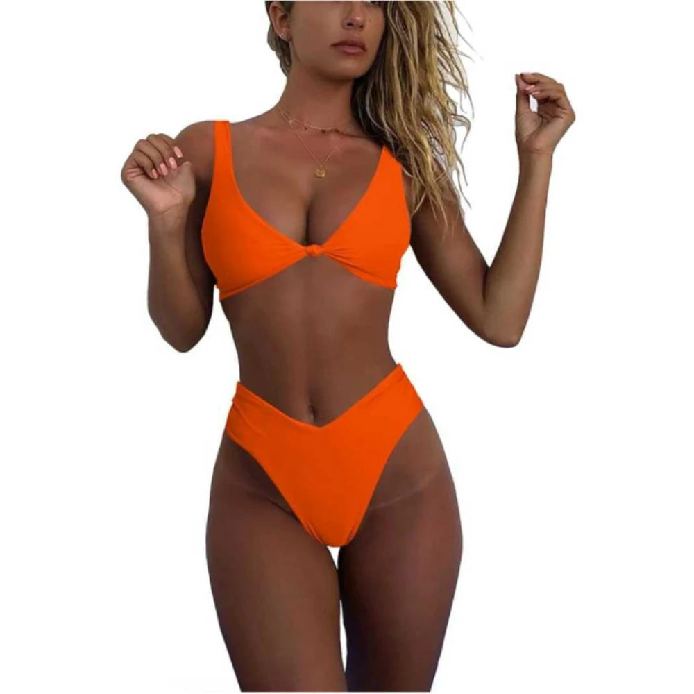 Bikini Femme Sexy Y2K – Haut Triangle, Culotte Taille Haute, Maillot de Bain Tendance Beachwear & Resort