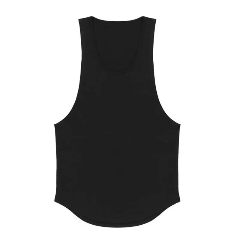 Débardeur Homme en Coton Fitness, Bodybuilding & Running, Couleur Unie