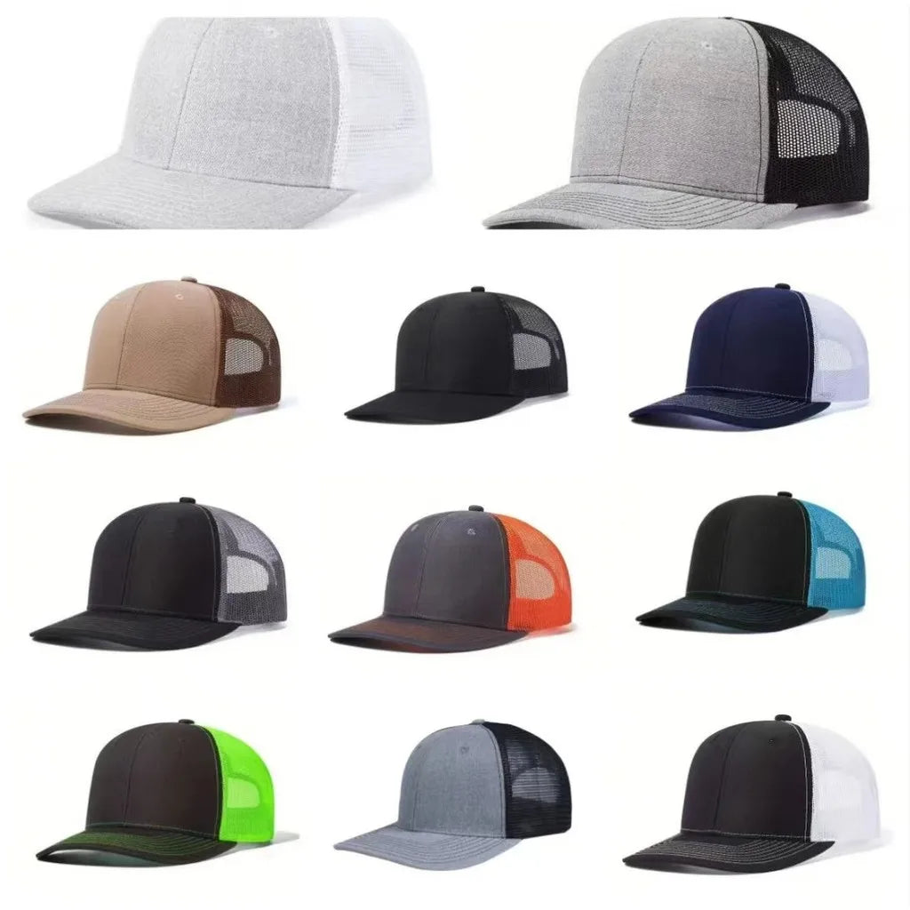 Casquette Trucker Unisexe Mesh Respirant, Visière Légèrement Courbée, Style Baseball