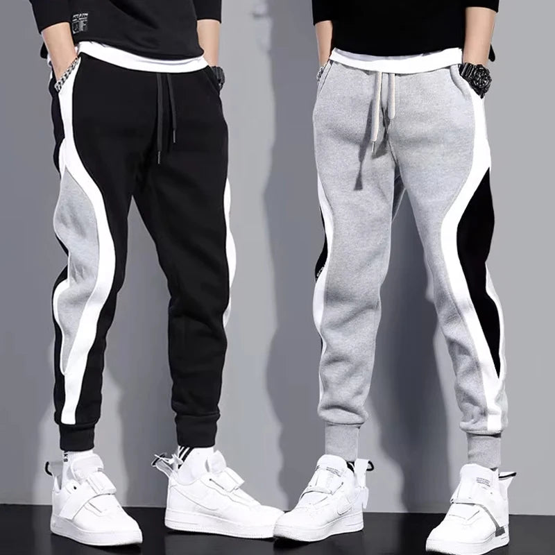 Pantalon Homme Large & Décontracté – Coupe Patchwork, Respirant, Cordon Élastique, Style Casual Sport