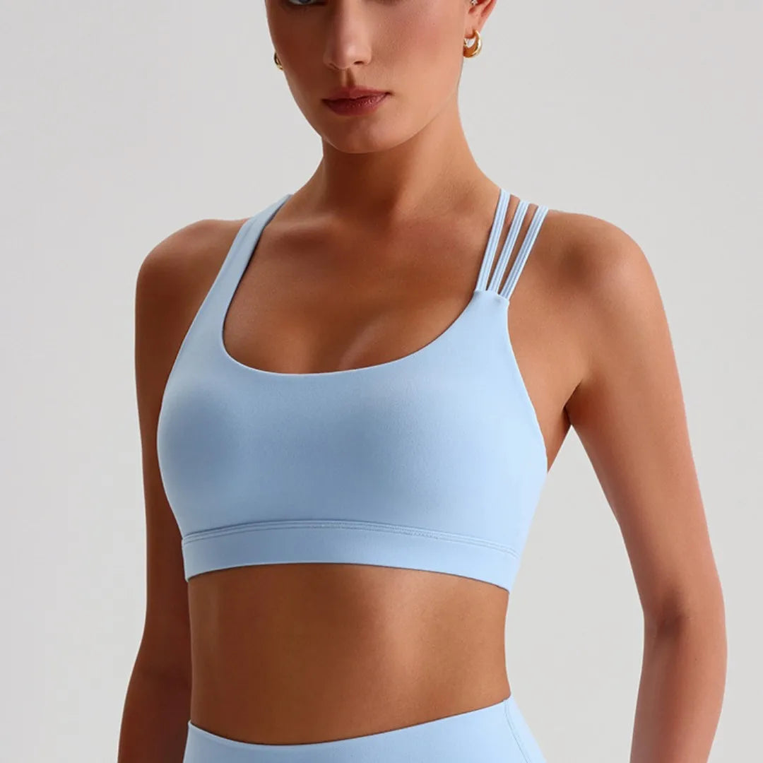 Brassière de Sport Femme Maintien Élevé – Dos Croisé, Bretelles Renforcées, Fitness, Training & Yoga