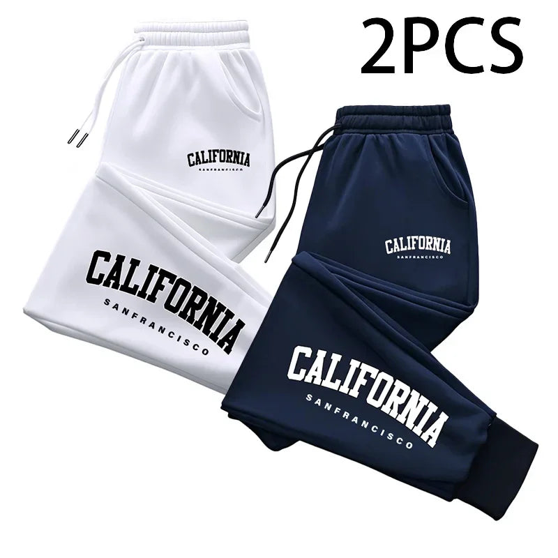 Lot de 2 Pantalons Jogging Homme – Style California, Casual & Sport, Automne/Hiver, Confort Maison & Extérieur