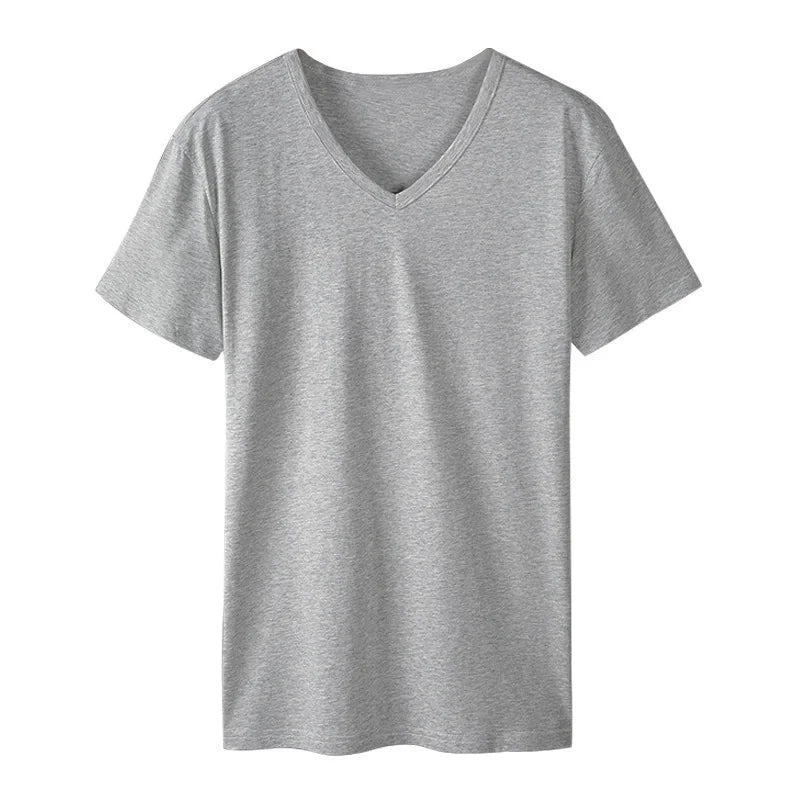 T-shirt homme larges tailles – Col V, léger et respirant