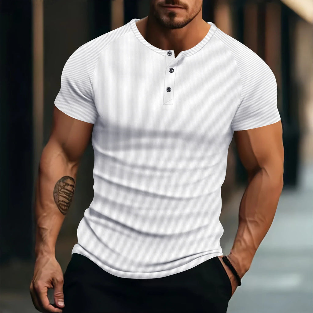 T-shirt homme – Slim Fit, manches courtes – T-shirt gym & fitness, streetwear, Été