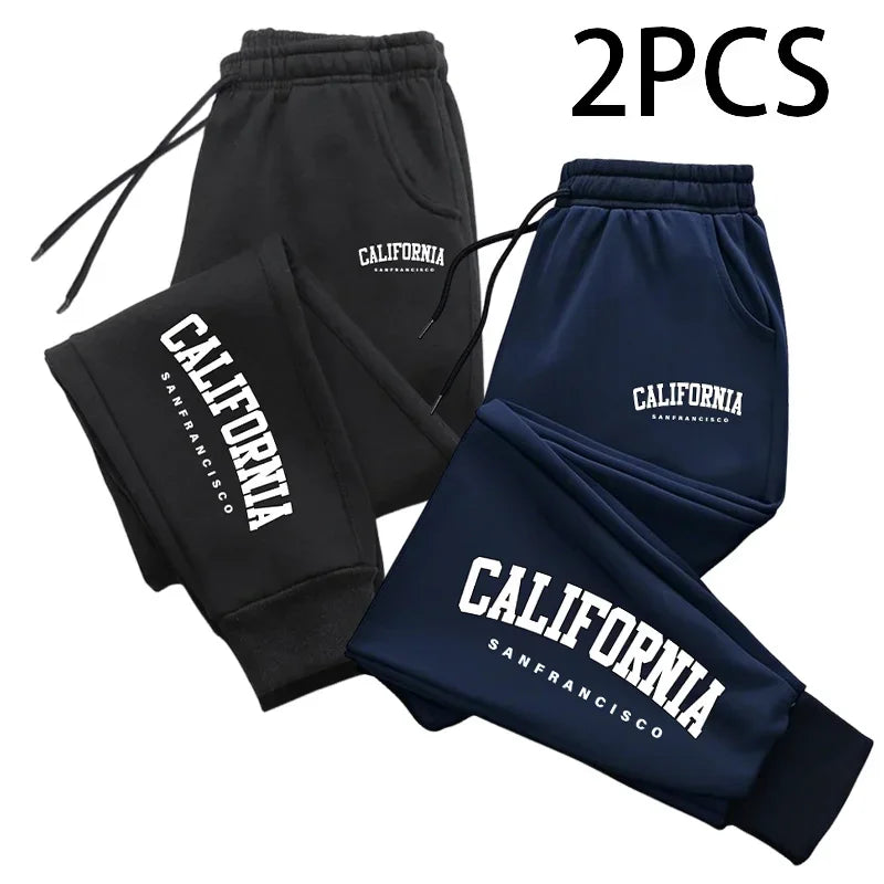 Lot de 2 Pantalons Jogging Homme – Style California, Casual & Sport, Automne/Hiver, Confort Maison & Extérieur
