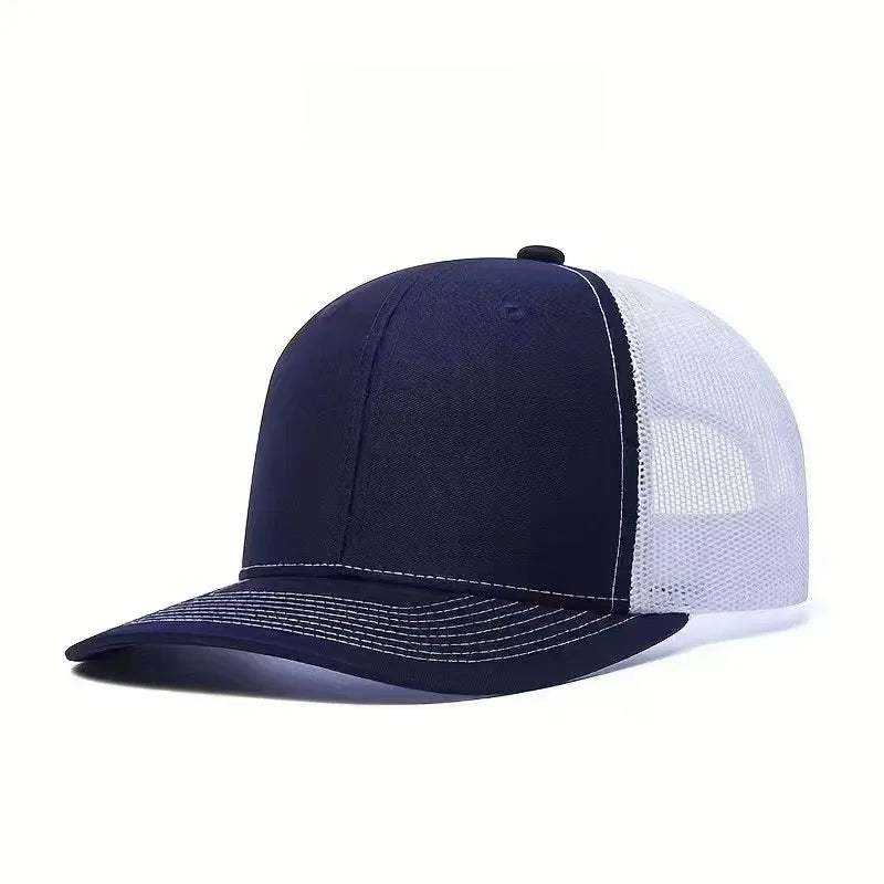 Casquette Trucker Unisexe Mesh Respirant, Visière Légèrement Courbée, Style Baseball