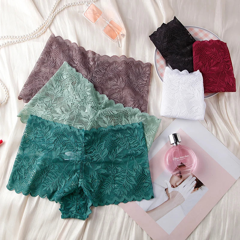 BANNIROU Boyshort femme – Lingerie sexy dentelle transparente, culotte taille haute