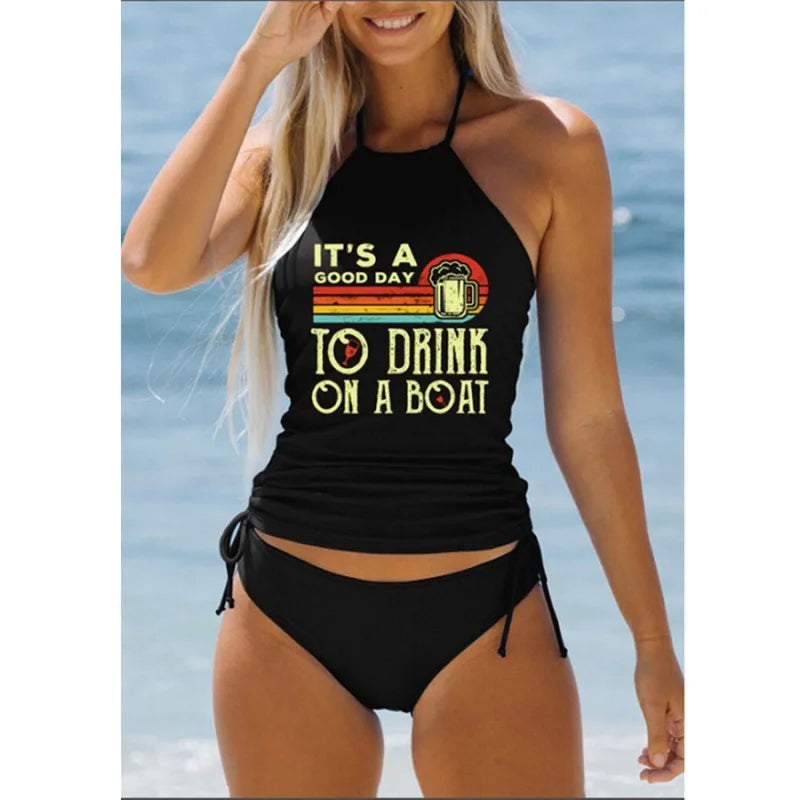 Bikini Femme à Nouer Col Halter – Dos Nu, Côtés Réglables, Ensemble 2 Pièces Sexy, Beachwear