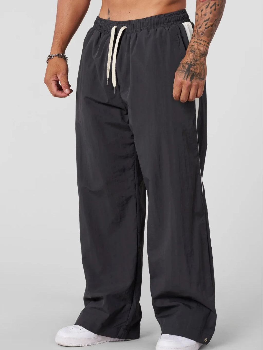 Pantalon Homme Sport & Casual – Coupe Droite Ample, Respirant, Longueur Complète, Style Fluide