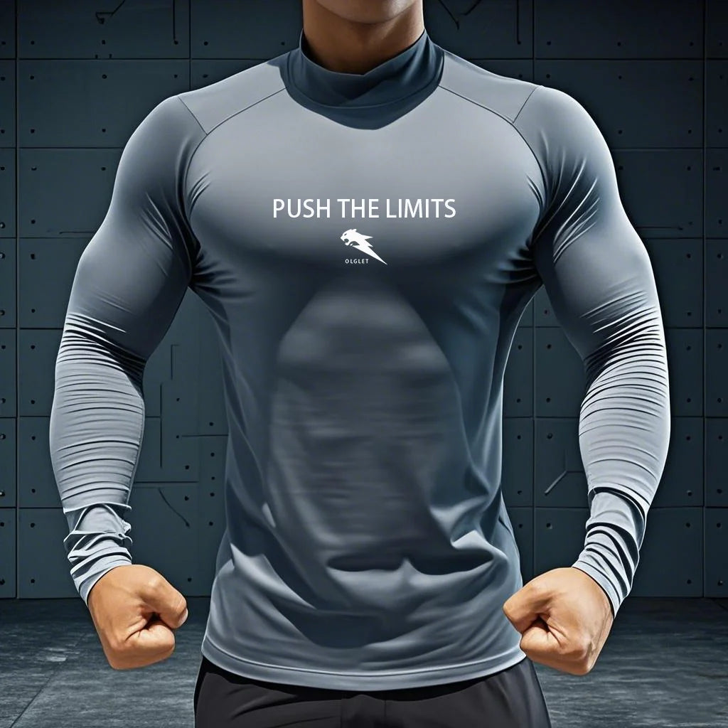 T-Shirt de Sport Homme Compression Manches Longues,                              Haut Stretch,Training