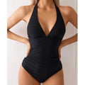 Maillot de Bain 1 Pièce Sexy Push-Up, Couleur Unie, Élégant & Tendance Été 2026