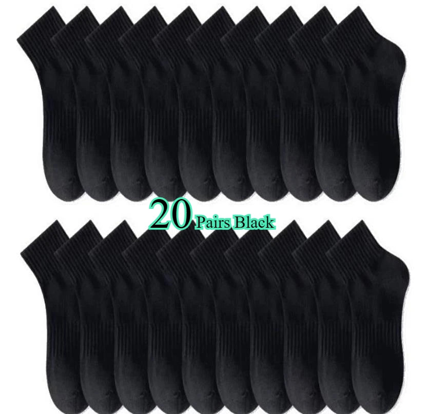 Lot de 10/20 Paires – Chaussettes Unisexes Respirantes – Printemps/Été, Anti-Transpiration, Confort Souple, Sport / Quotidien