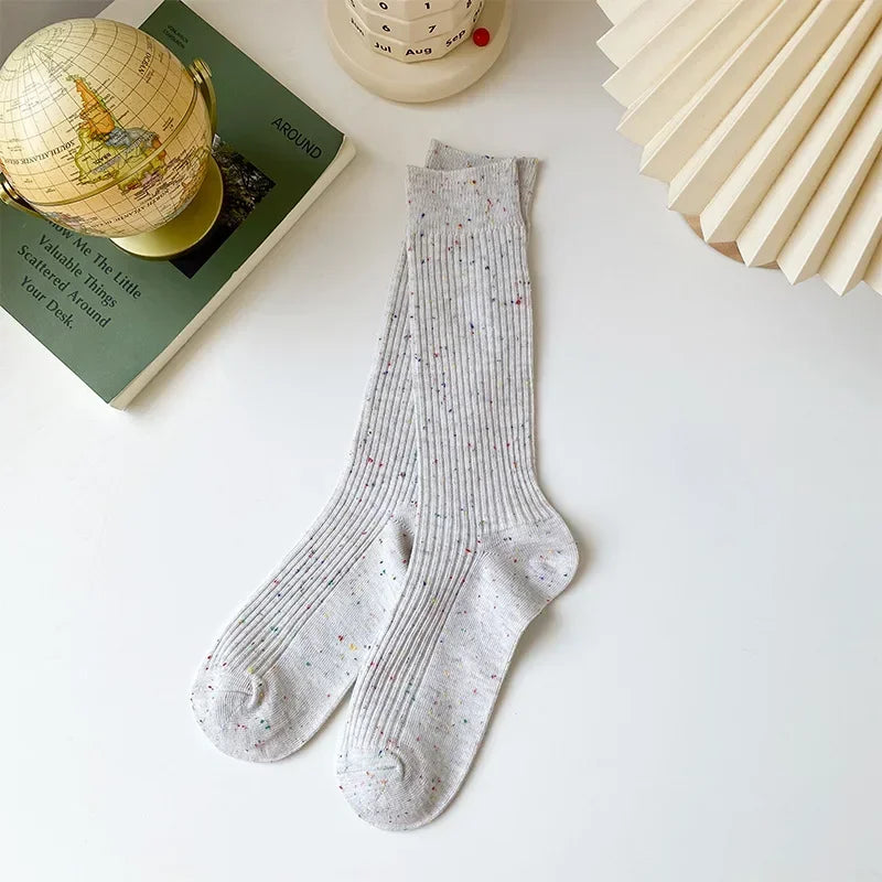 Chaussettes longues femme épaisses – Chaudes automne hiver, style coréen, couleurs pastel