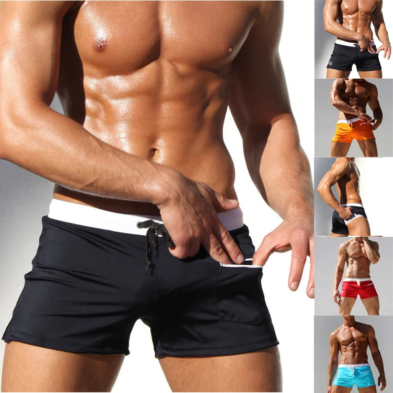 Short de Bain Homme Doublure Mesh,                   Taille Élastique avec Cordon Boardshort Été