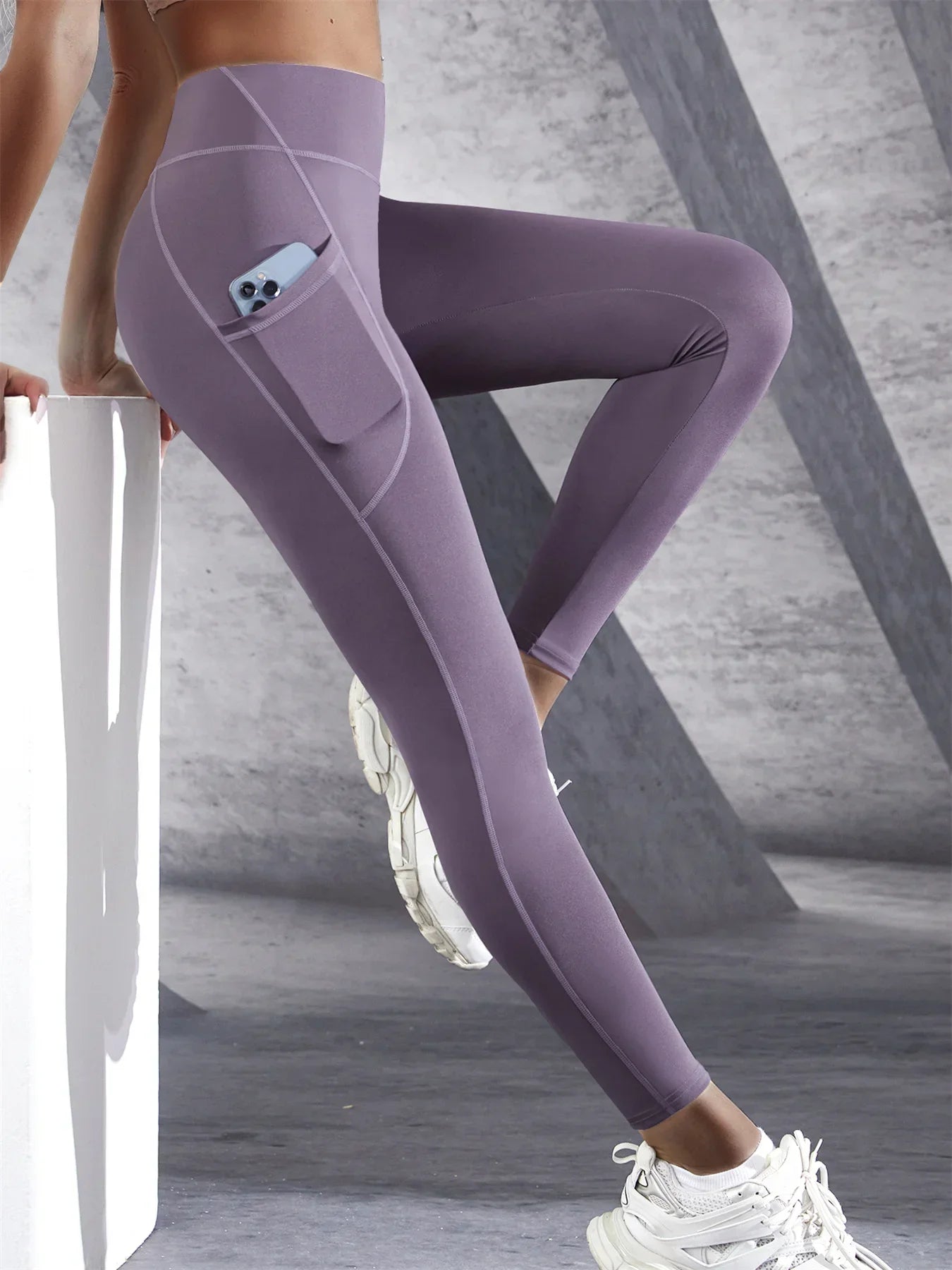 Legging de Sport Femme Taille Haute – Stretch, Avec Poches, Effet Push-Up, Yoga, Fitness & Running