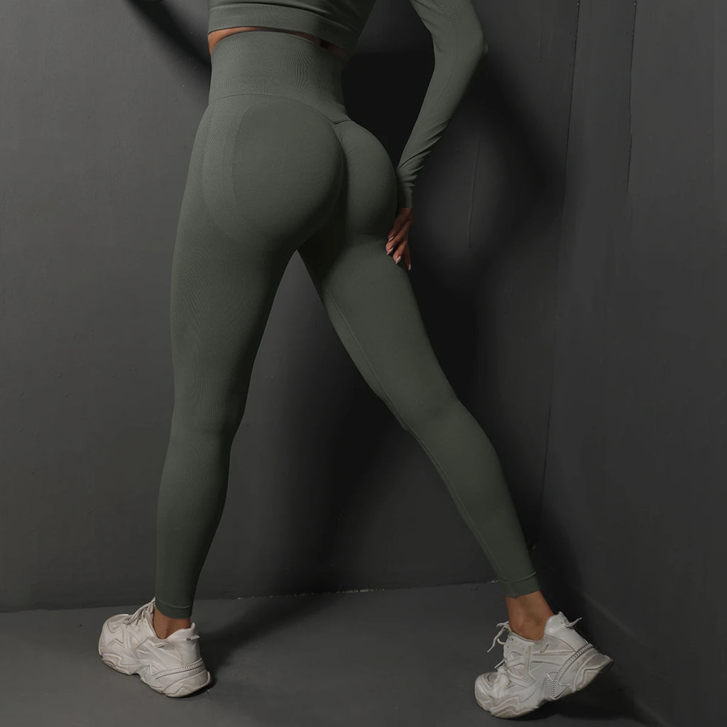 Legging de Sport Femme Seamless – Taille Haute, Effet Push-Up Fessier, Yoga, Fitness & Training